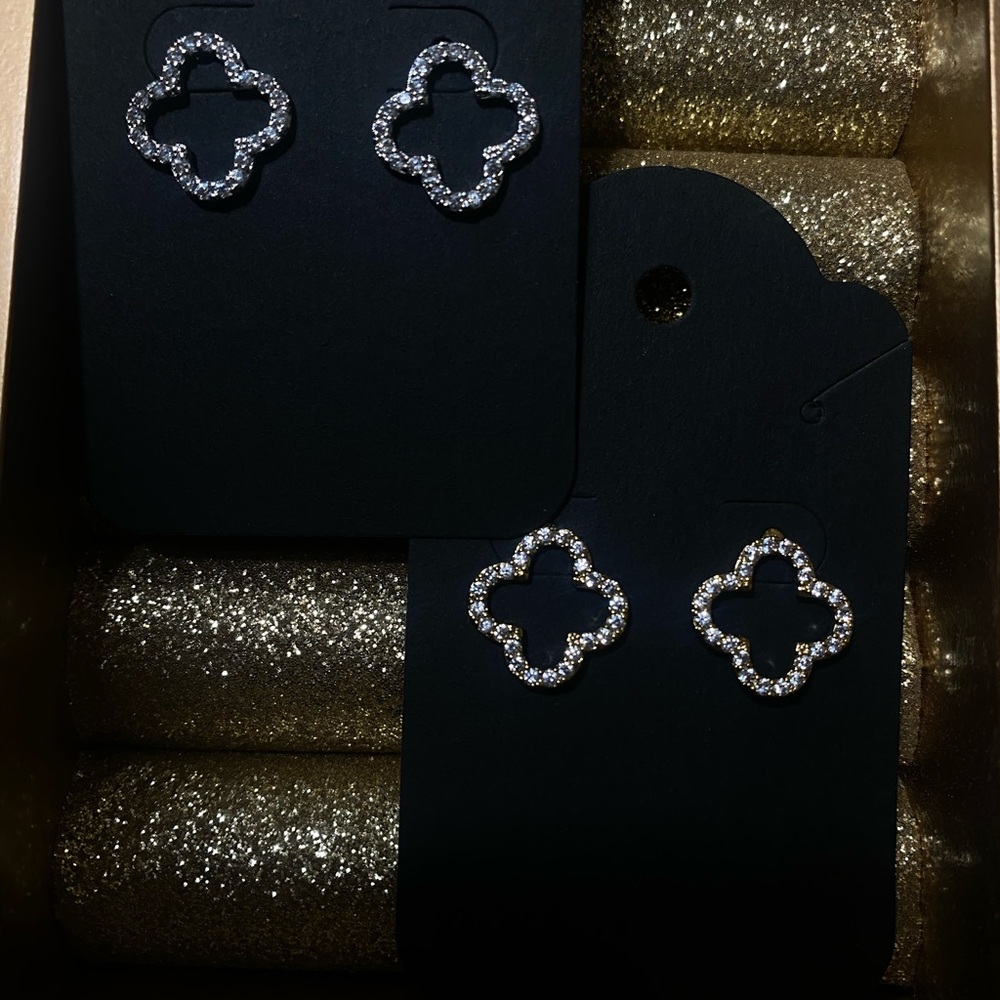 Elegant Silver Crystal Earrings